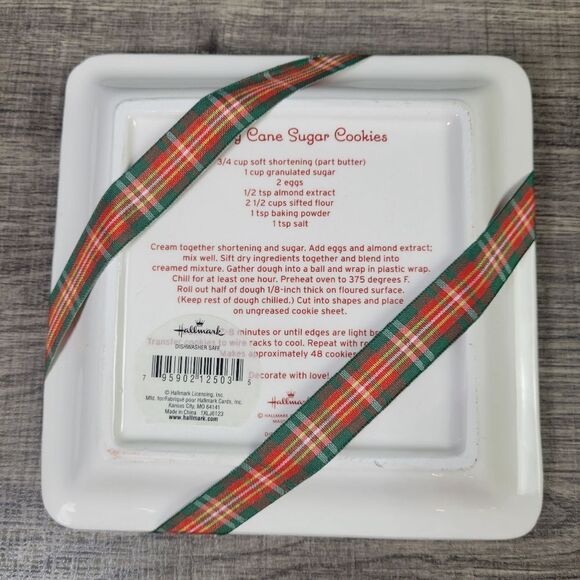 Hallmark Candy Cane‎ Sugar Cookie Recipe Plate - Picture 5 of 5